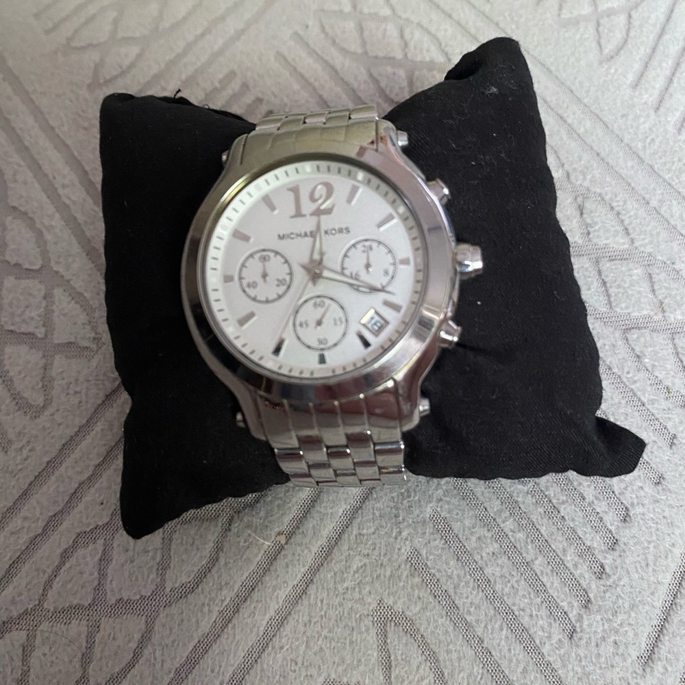 Michael Kors Silver Watch with Chronograph